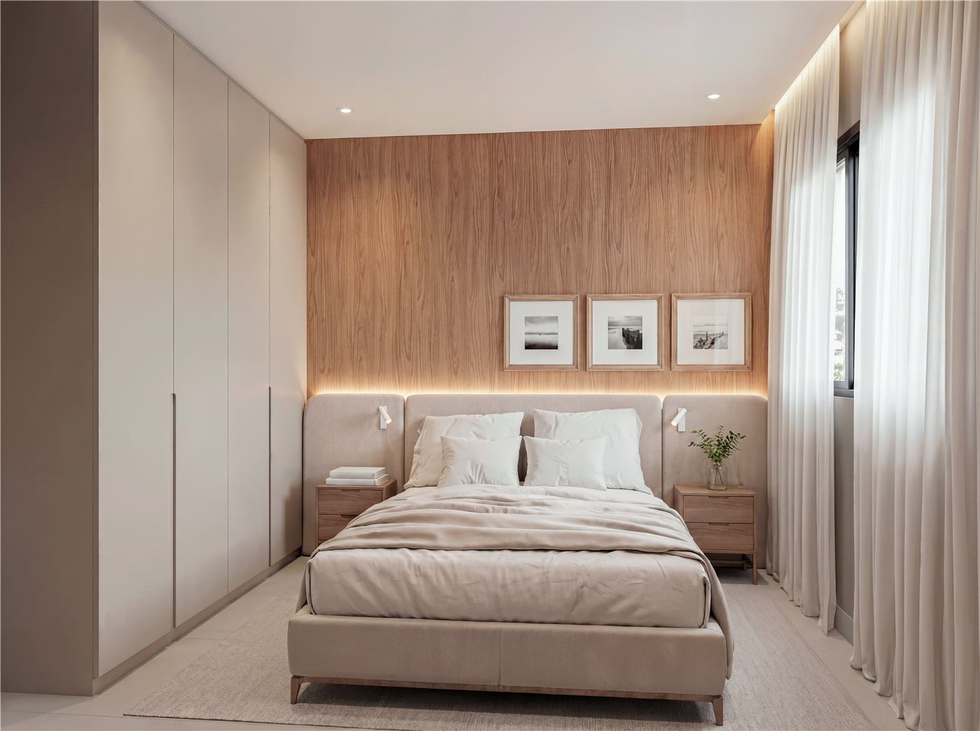 Quarto do apartamento decorado